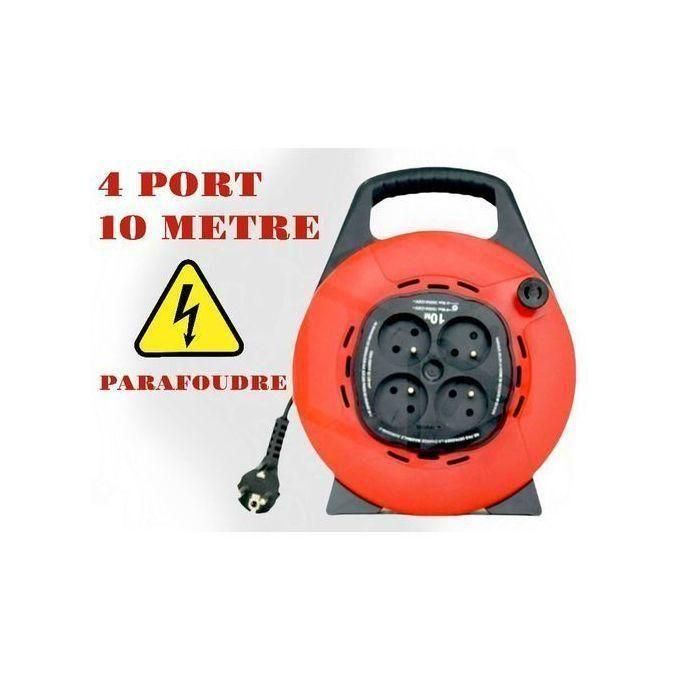 Très Puissant Rallonge Enrouleur De 10 Mètres Avec 4 Fiches – Image 2