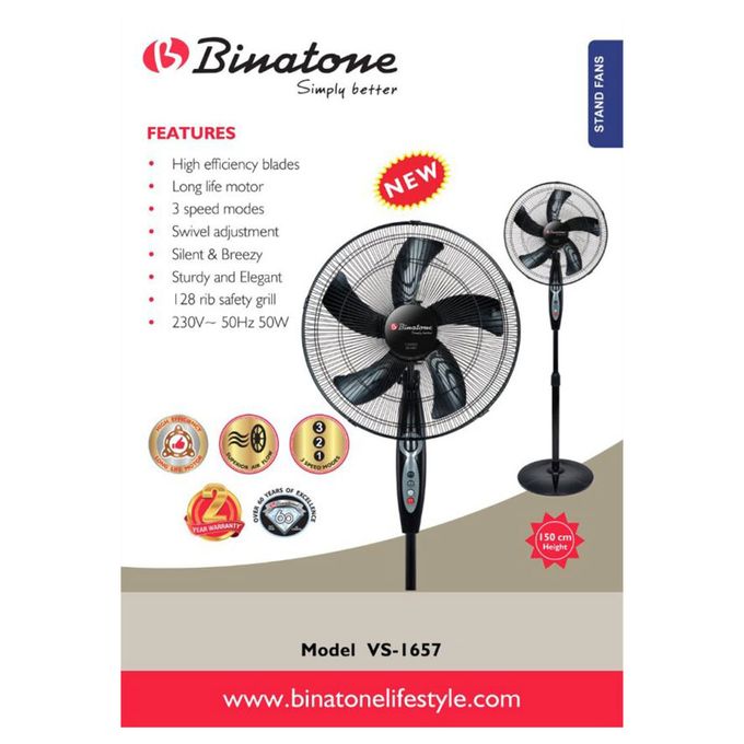 Binatone Ventilateur Silencieux VS-1657 - Noir – Image 3