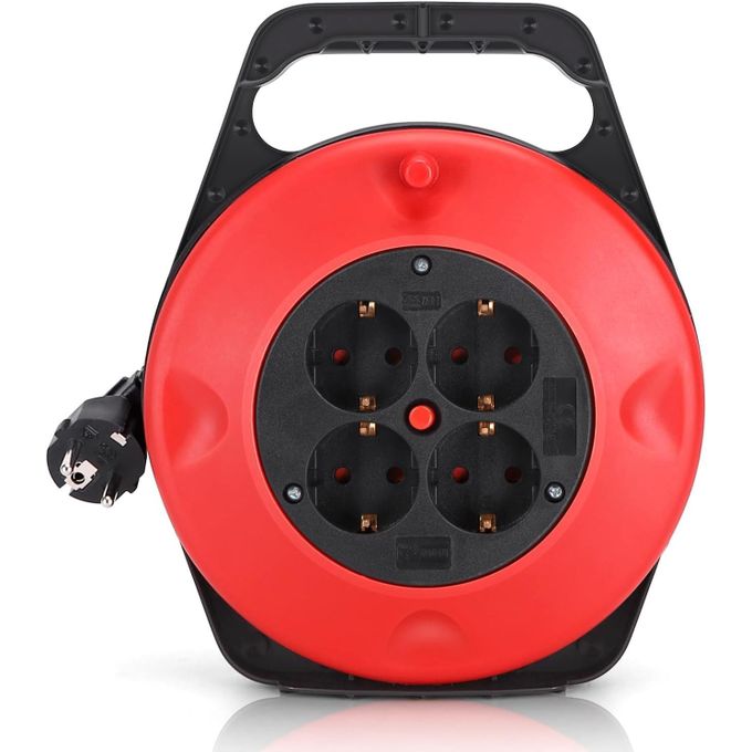 Très Puissant Rallonge Enrouleur De 10 Mètres Avec 4 Fiches