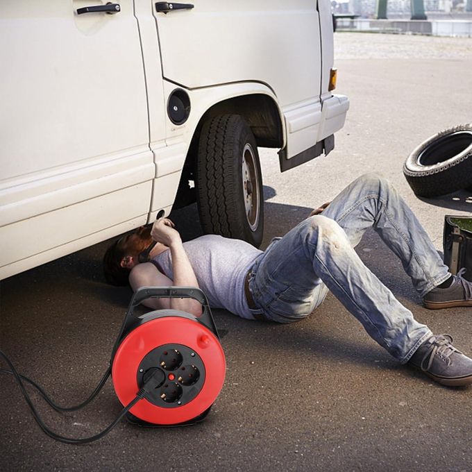 Très Puissant Rallonge Enrouleur De 10 Mètres Avec 4 Fiches – Image 6