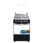 Nasco Gaziniere 4 Feux - Allumage Manuel - NASGC-50X50B-CTZ - 50 x 50 cm - Couverture Vitre - Gris / Noir