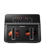 Friteuse Double Air - H08AFBK2S1 - 8L(4L+4L) - Digital - Circulation D'Air Chaud - Noir - 8 Pgrm De Friture