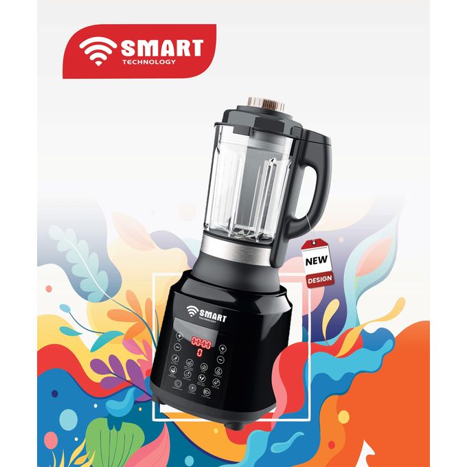 2 SMART TECHNOLOGY Blender Multifonctions (STPE-8030P) Avec Verre Borosilicate(Incassable)/ Résistant à L'eau / Moteur En Cuivre Pur - 800 W- 1.5L- Écran Tactile- Noir – Image 1