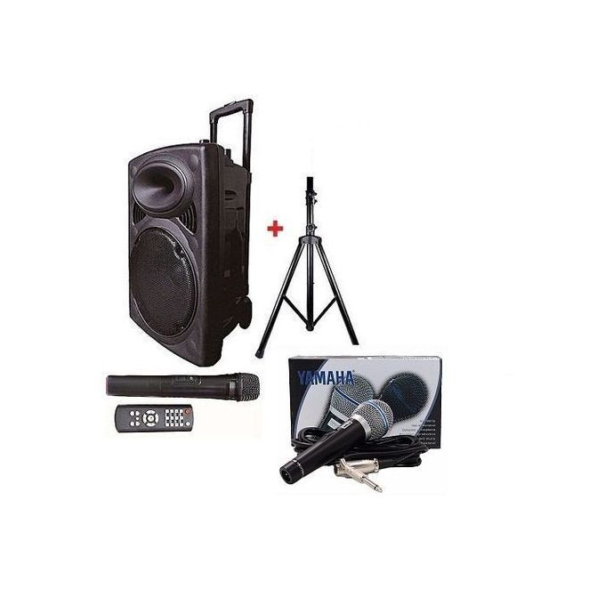 1 - 2025-12-18T162441.515 Jiepak Enceinte Bluetooth Portable D12" + 2 Micros + Trépied – Image 1