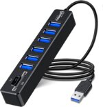 Hub USB avec lecteur de carte SD/TF, VIENON 8 en 1 USB Extender USB avec lecteur carte SD/Micro SD et 6 ports USB 2.0