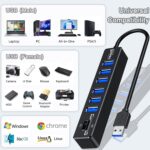 Hub USB avec lecteur de carte SD/TF, VIENON 8 en 1 USB Extender USB avec lecteur carte SD/Micro SD et 6 ports USB 2.0 – Image 5