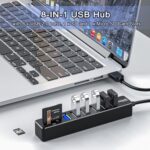 Hub USB avec lecteur de carte SD/TF, VIENON 8 en 1 USB Extender USB avec lecteur carte SD/Micro SD et 6 ports USB 2.0 – Image 6