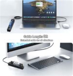 Hub USB avec lecteur de carte SD/TF, VIENON 8 en 1 USB Extender USB avec lecteur carte SD/Micro SD et 6 ports USB 2.0 – Image 2