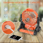 Ventilateur de rechargeable avec lumière LED – Image 4