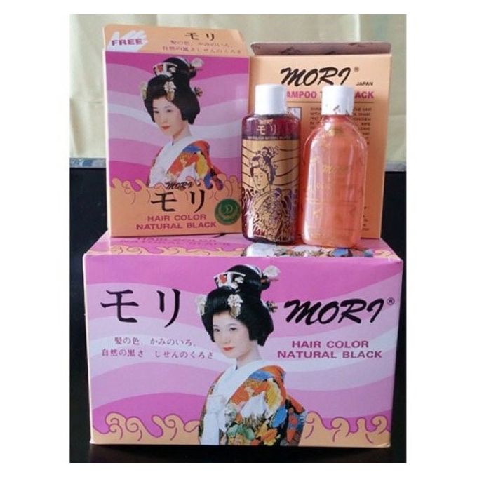 1 (4) 3 Lot de MORI - Teinture De Cheveux – Noir – Image 1