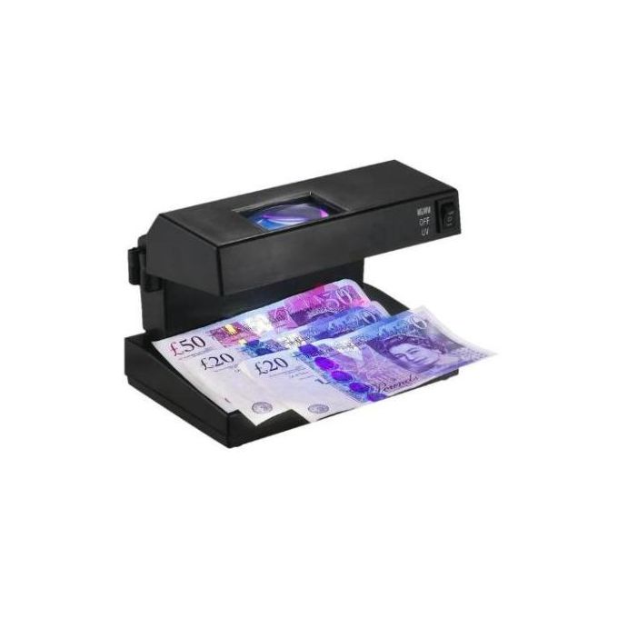 1 (11) Money counting machine processing British pound banknotes (£20/£50).