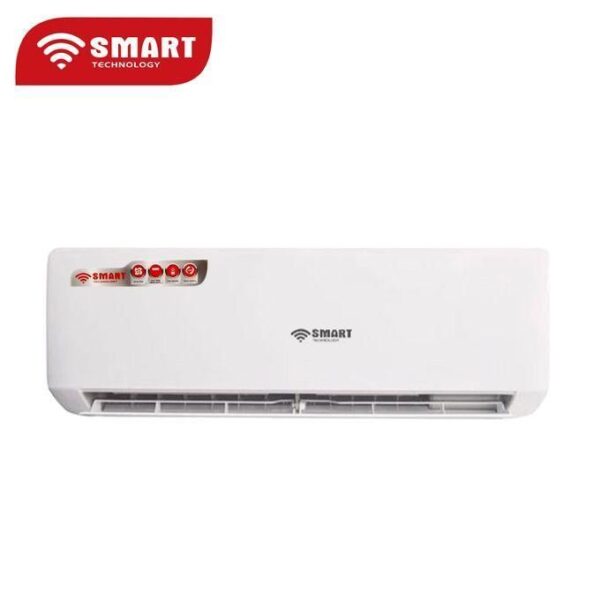 White wall-mounted air conditioner unit with SMART Technology branding and logo visible on the front panel